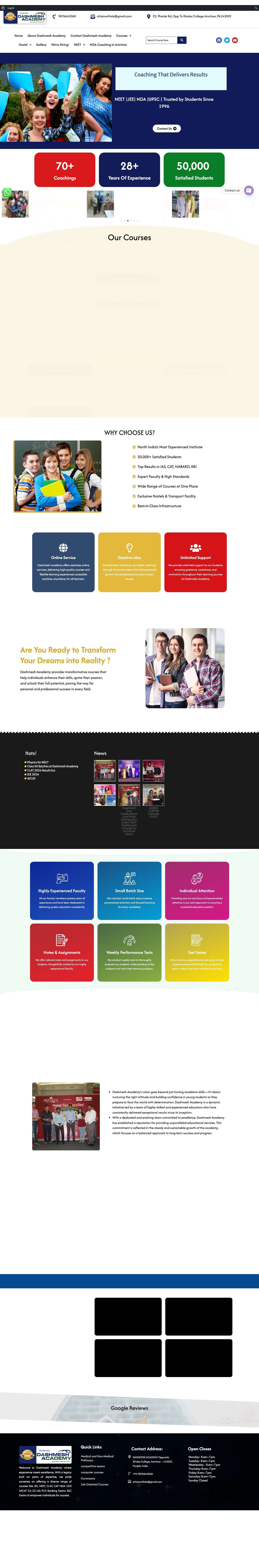 Dashmesh Academy - Best Coachings Since 1996 NEET JEE IAS BANK SSC TET.. - Full Screenshot