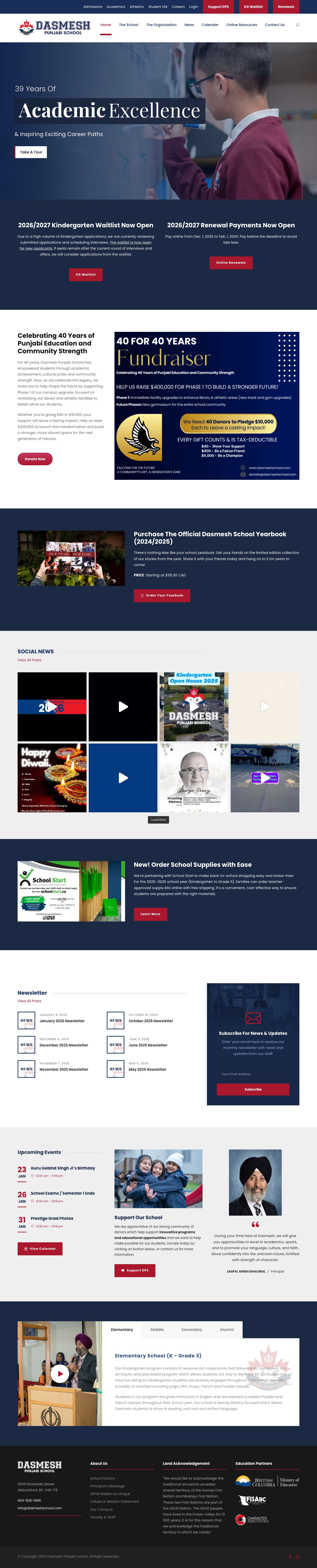 Home - Dasmesh School - Full Screenshot