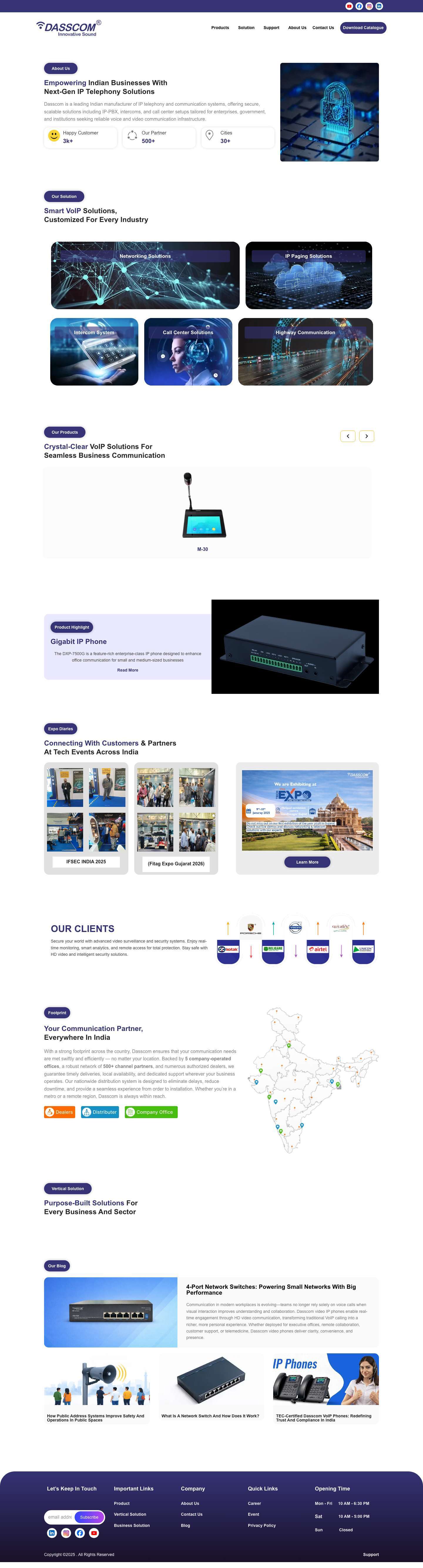 IP PA System | IP Phones - Dasscom - Full Screenshot