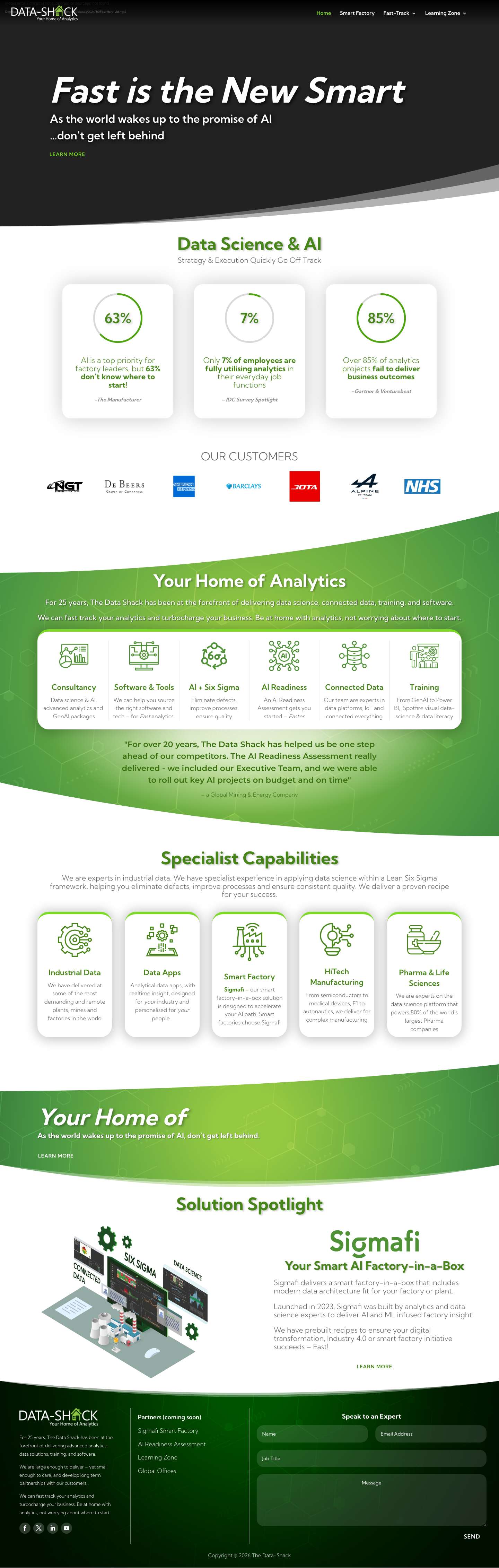 The Data-Shack | Data Science, AI & Lean Six Sigma Consultancy - Full Screenshot