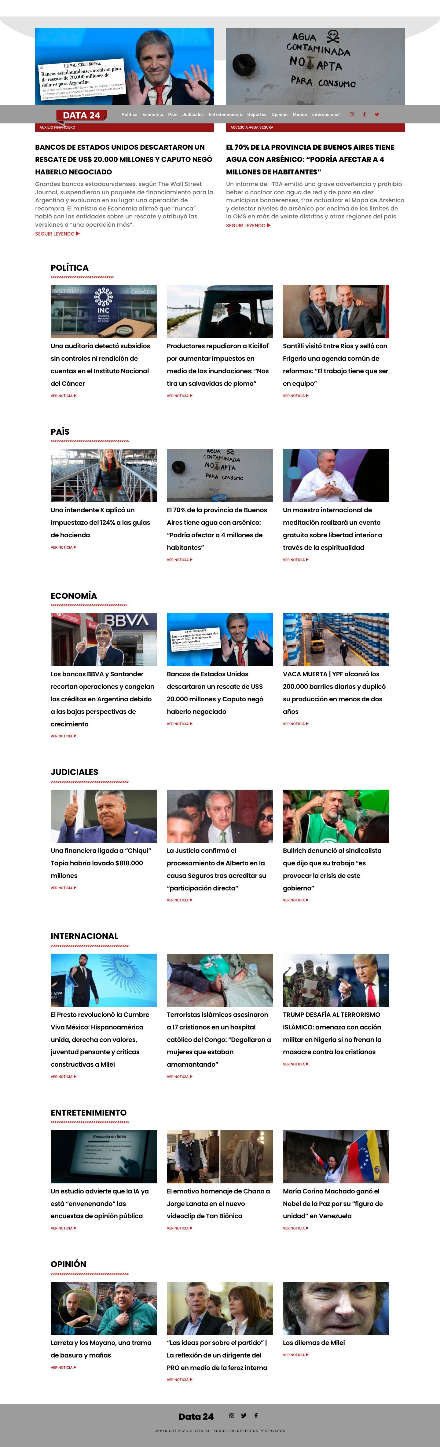 Periodismo libre - Data24 - Data 24 - Full Screenshot