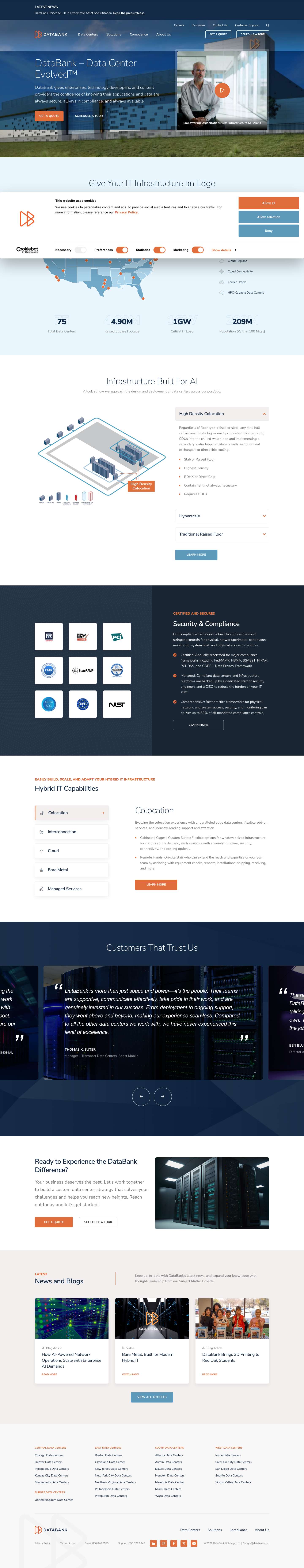DataBank | Data Center Solutions in More Metros Than Any Other US Provider - Full Screenshot