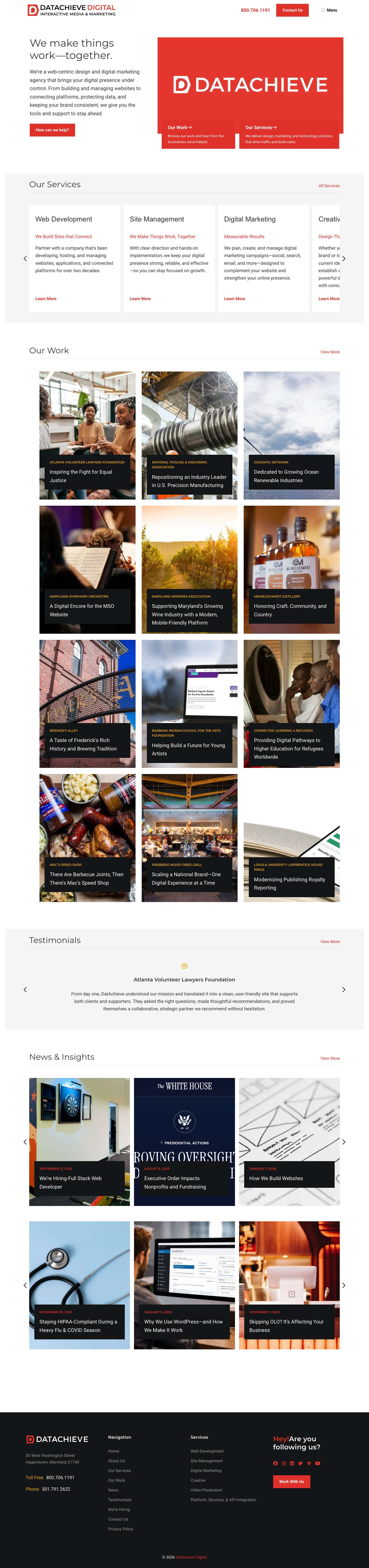Web Design and Digital Marketing Agency Services - DatAchieve Digital - Full Screenshot