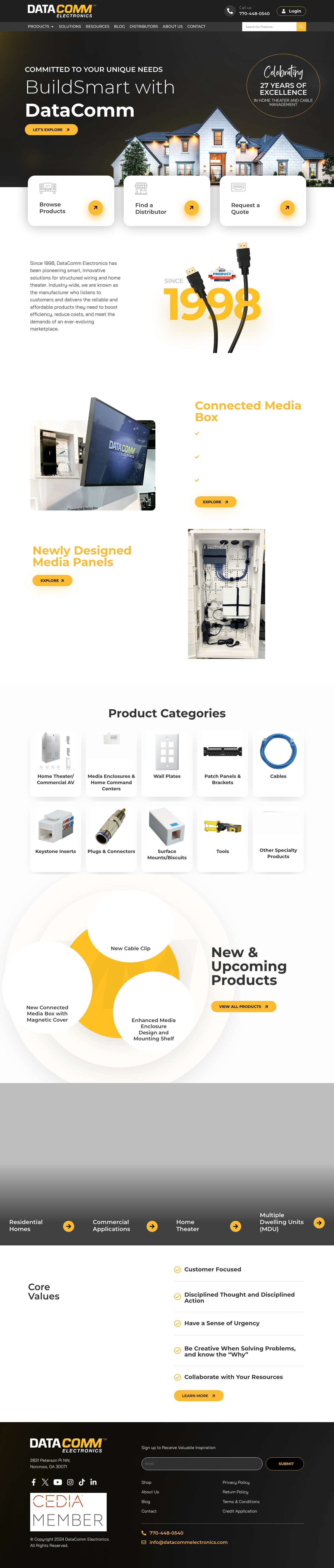 DataComm Electronics: Structured Wiring & Home Theater - Full Screenshot