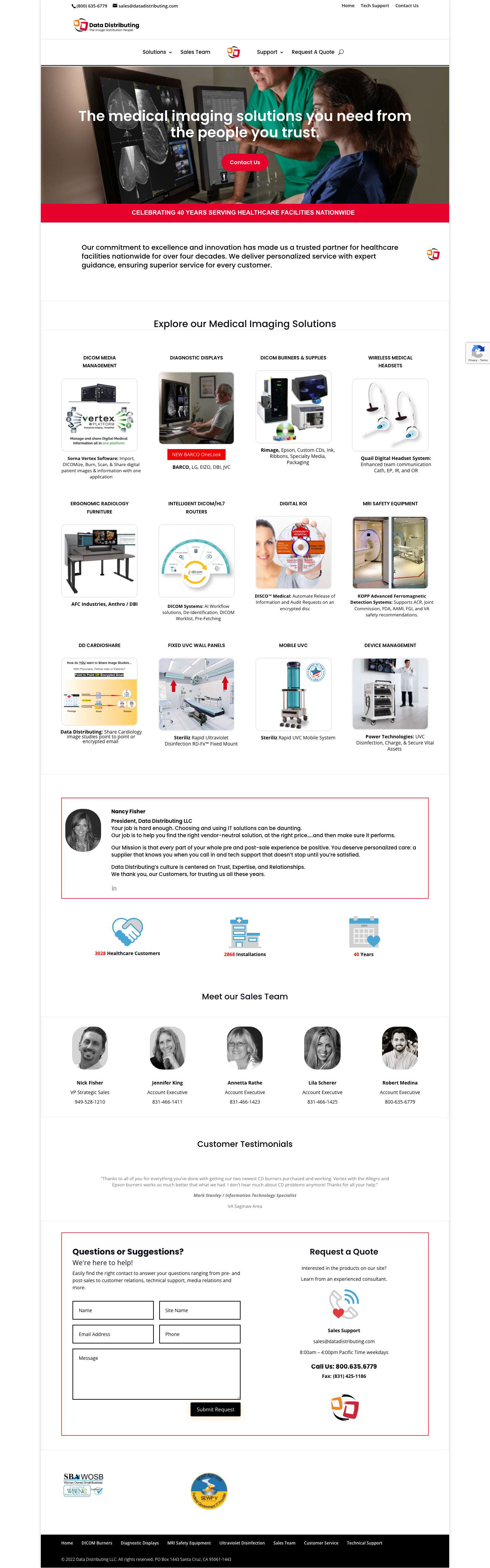 Medical Imaging Solutions - Data Distributing LLC - Full Screenshot