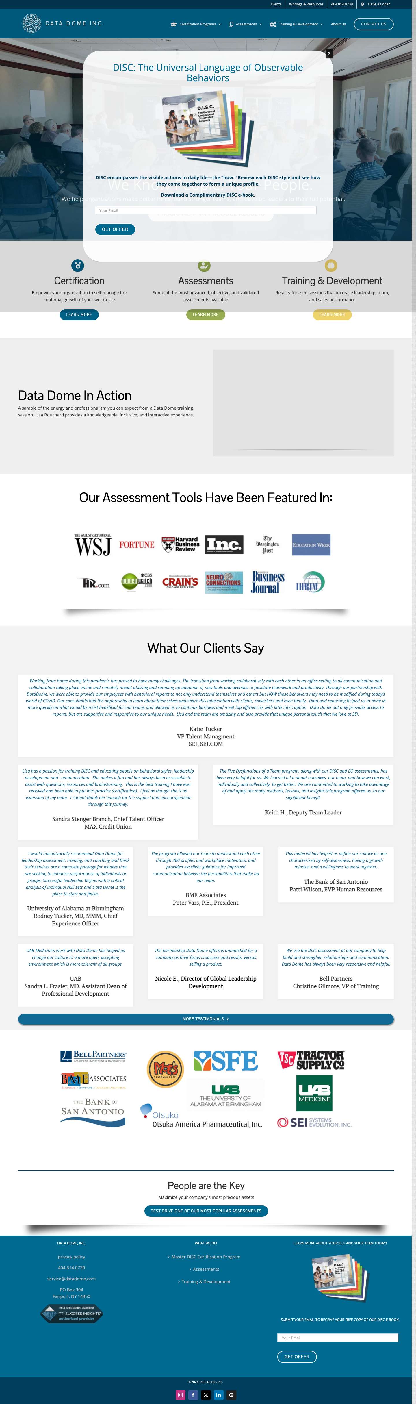 Data Dome, Inc | DISC Training & Certification | Business Assessments - Full Screenshot