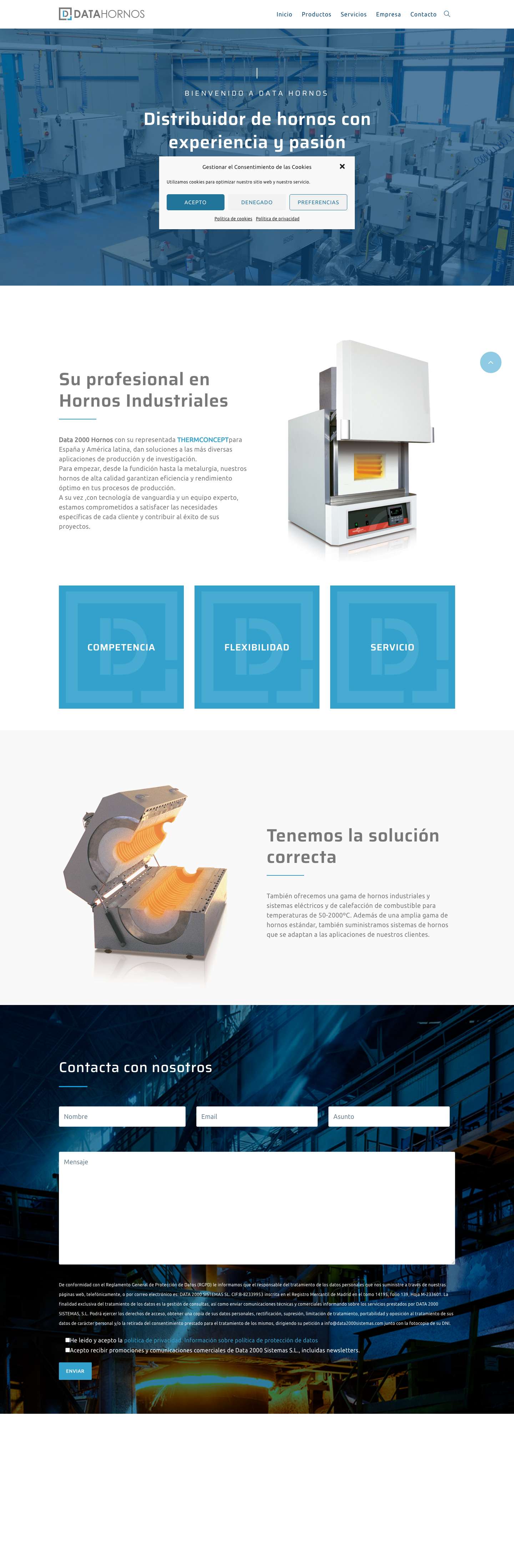 Hornos Industriales - Data 2000 Hornos - Full Screenshot