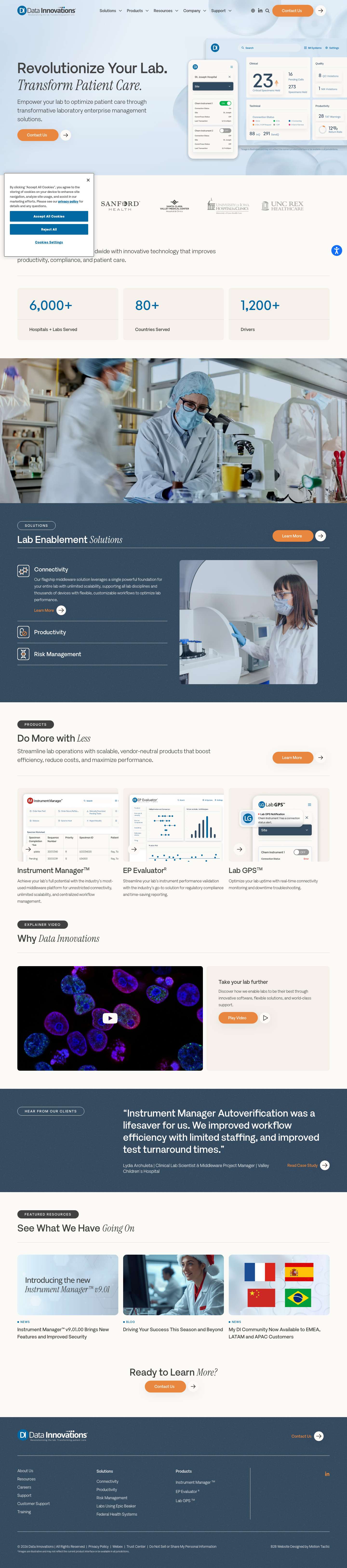 Home - Data Innovations - Full Screenshot