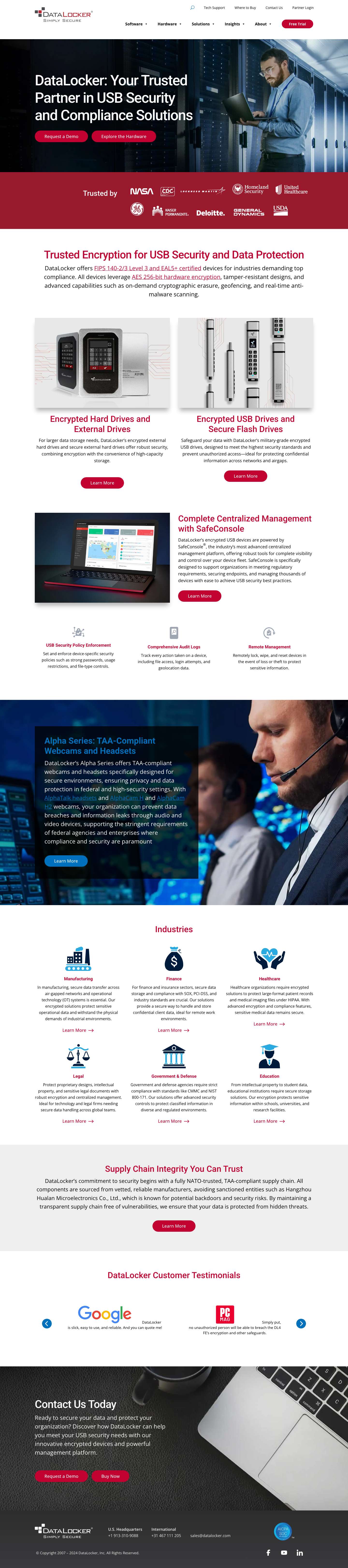 DataLocker | Leading USB Security Solutions & Management - Full Screenshot