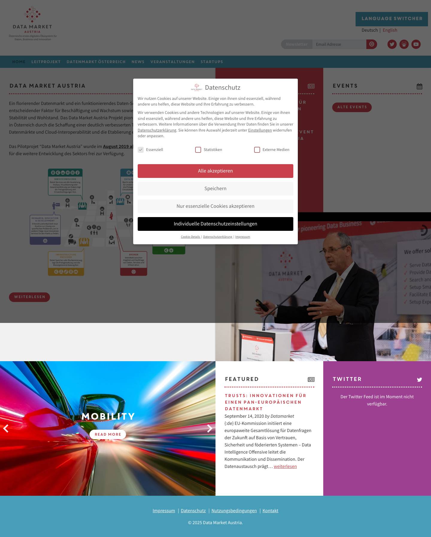 Data Market Austria Österreichs erstes digitales Ökosystem für Daten, Business und Innovation - Full Screenshot