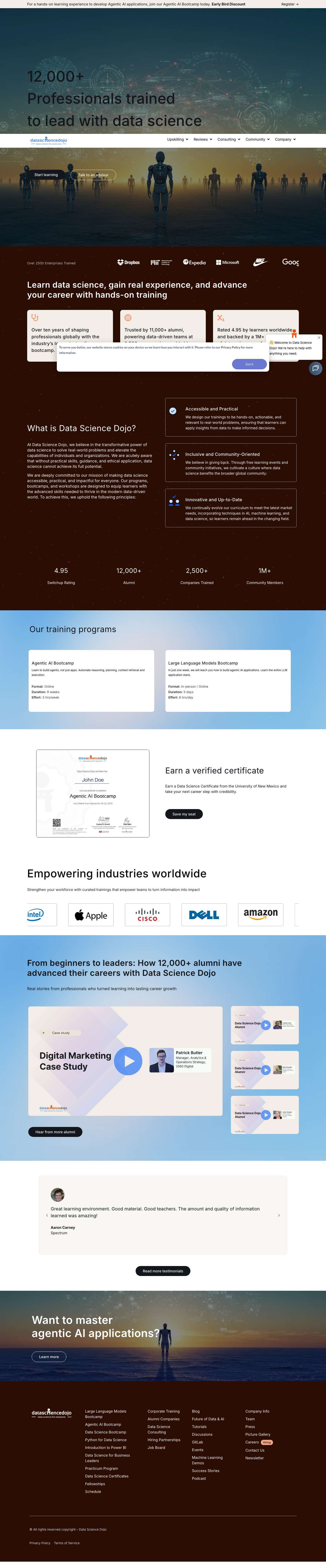 Learn Data Science Online | Data Science Dojo - Full Screenshot