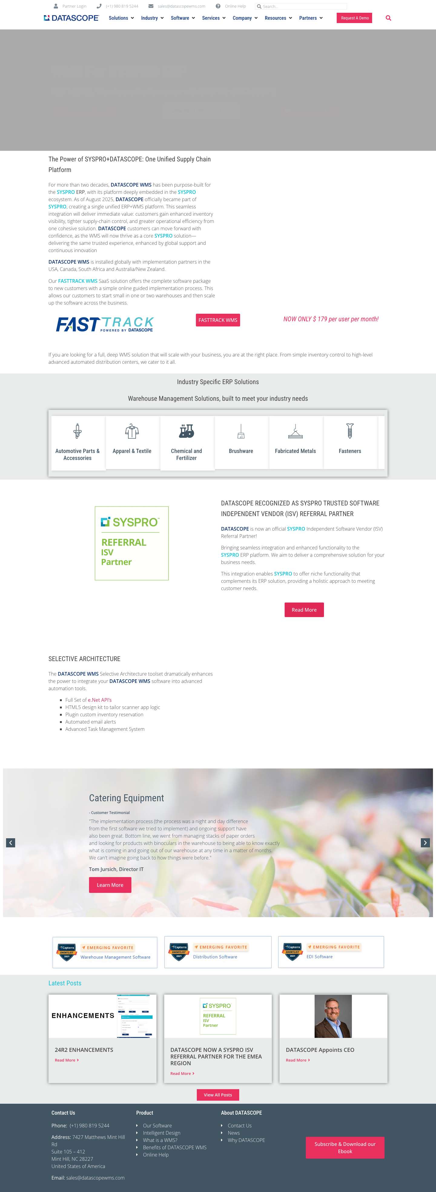 DATASCOPE WMS for SYSPRO - Full Screenshot