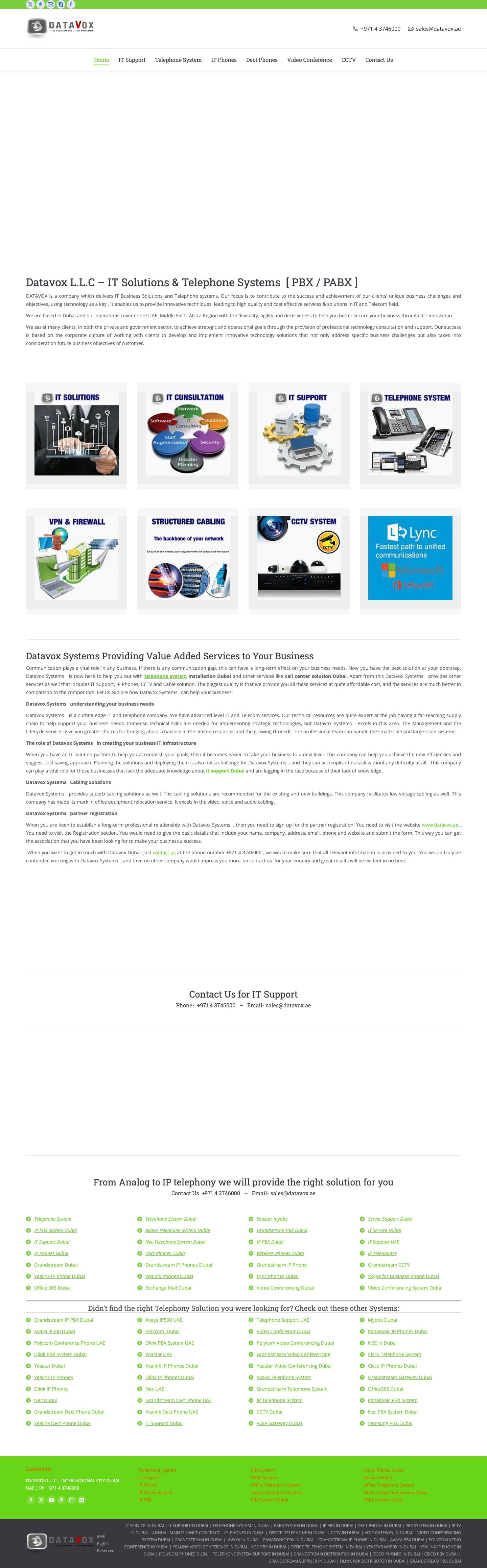 DataVox | IT & Telephone Systems IP PBX / PABX DubaiWhatsApp - Full Screenshot