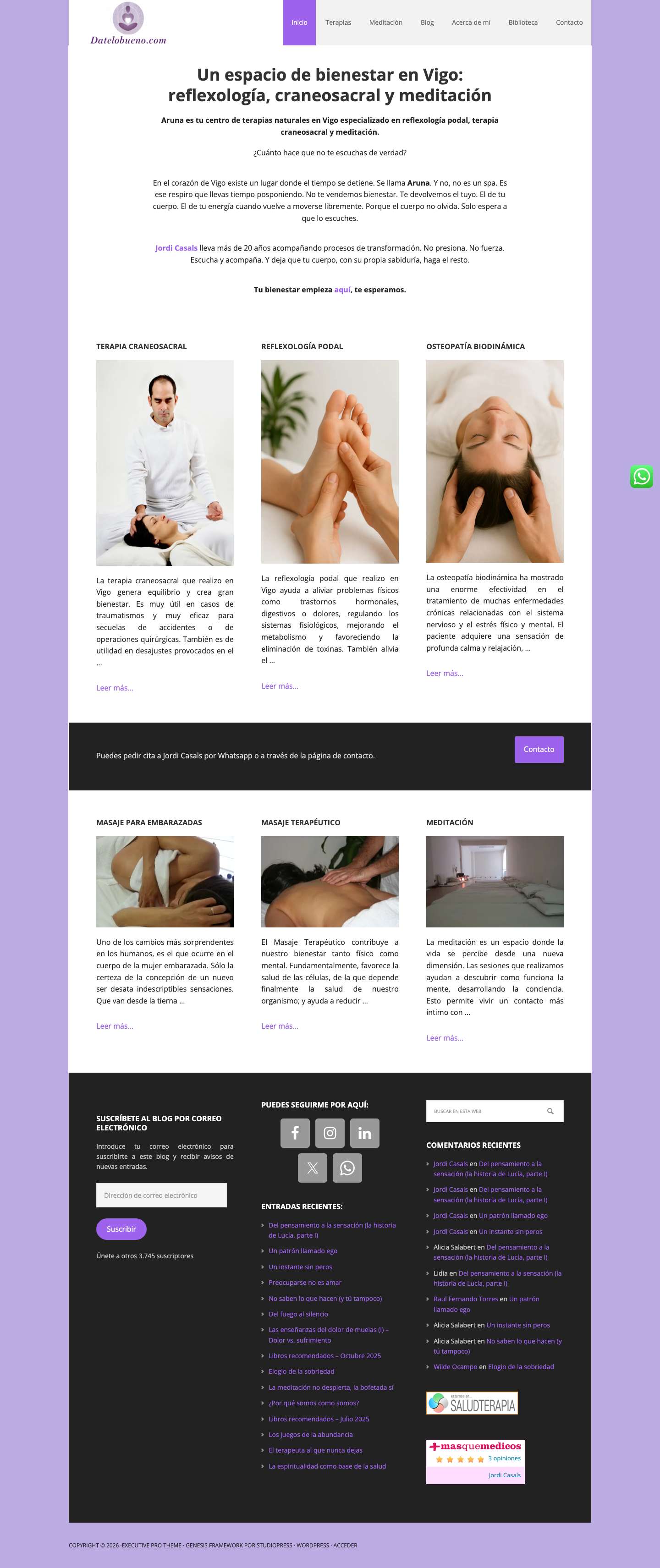 datelobueno.com - Bienestar y Relajación en Vigo - Full Screenshot