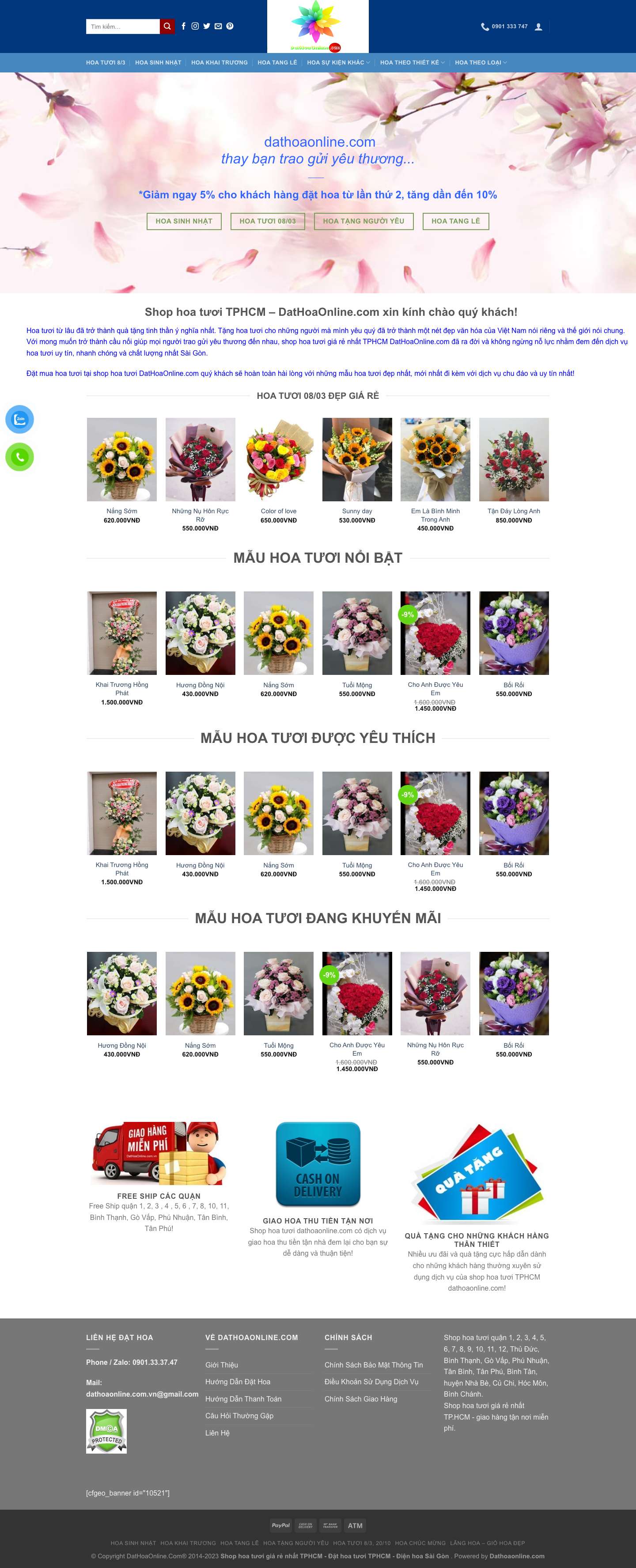 Shop Hoa Tươi Giá Rẻ Nhất TPHCM - Đặt Hoa Tươi Online Giá Rẻ - Full Screenshot