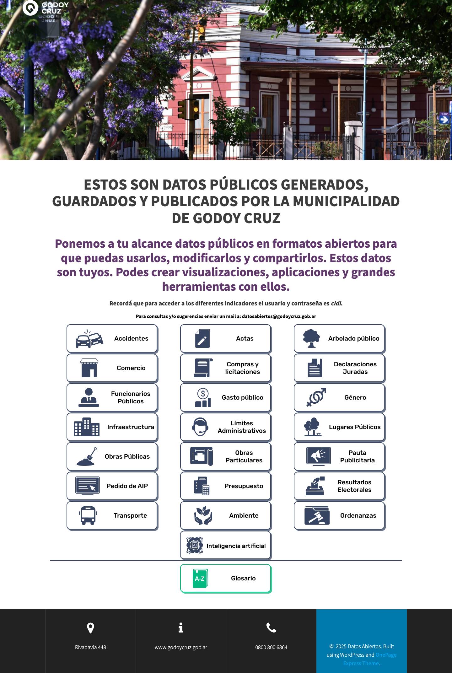 Datos Abiertos – Municipalidad de Godoy Cruz - Full Screenshot