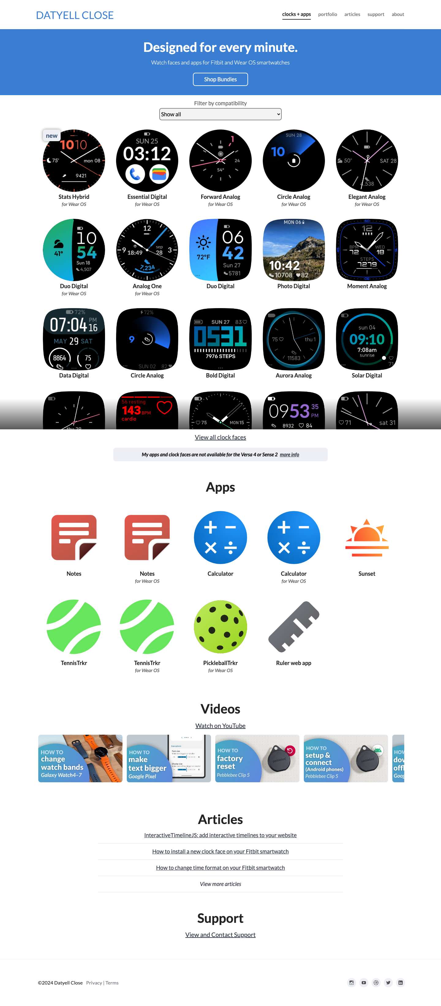 Watch faces and apps Galaxy Watch, Pixel Watch, and Fitbit - Full Screenshot
