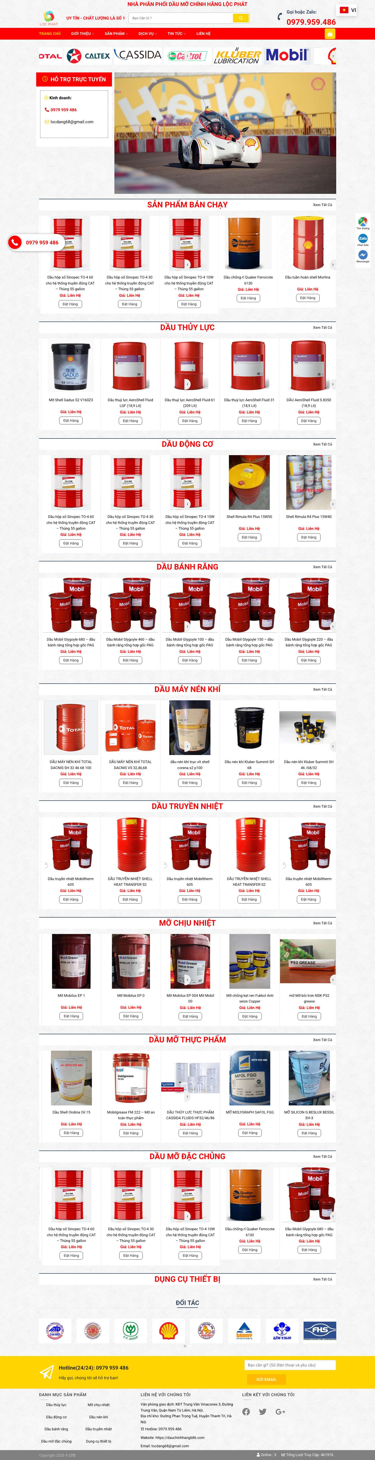dauchinhhang686.com – NHÀ PHÂN PHỐI DẦU MỠ CHÍNH HÃNG LỘC PHÁT VIỆT NAM - Full Screenshot