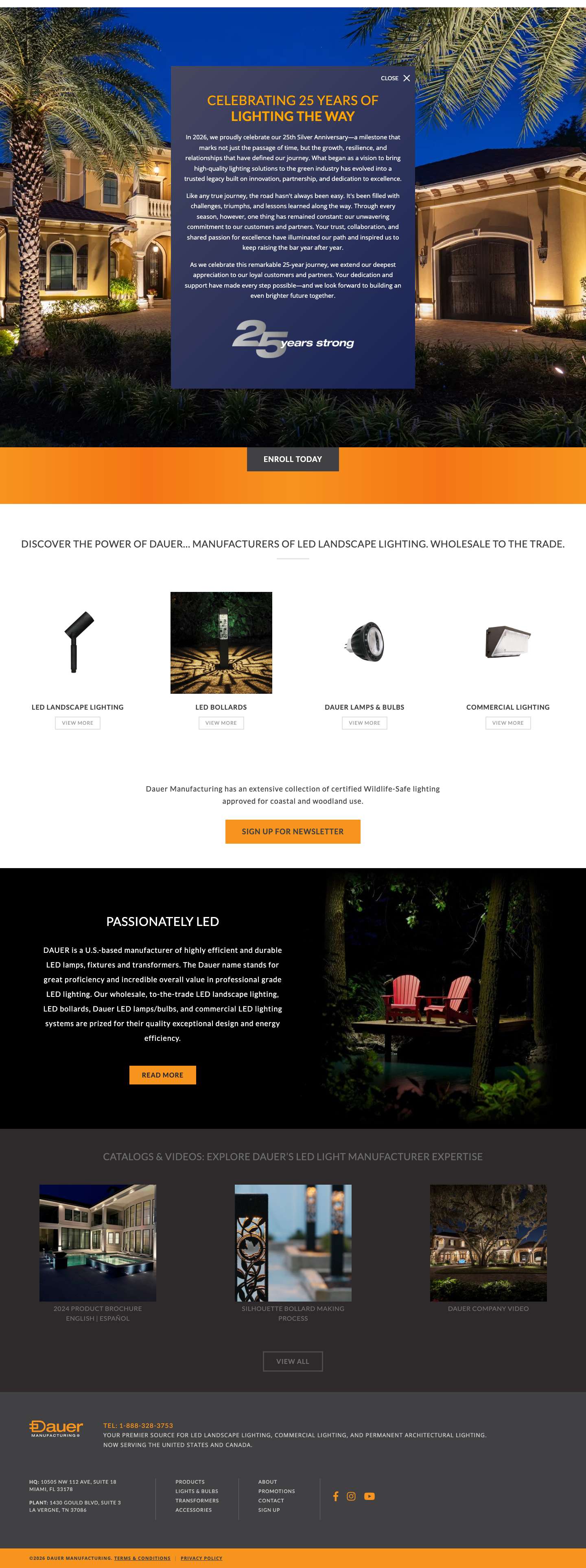 LED Lighting Manufacturer | Dauer Manufacturing - Full Screenshot