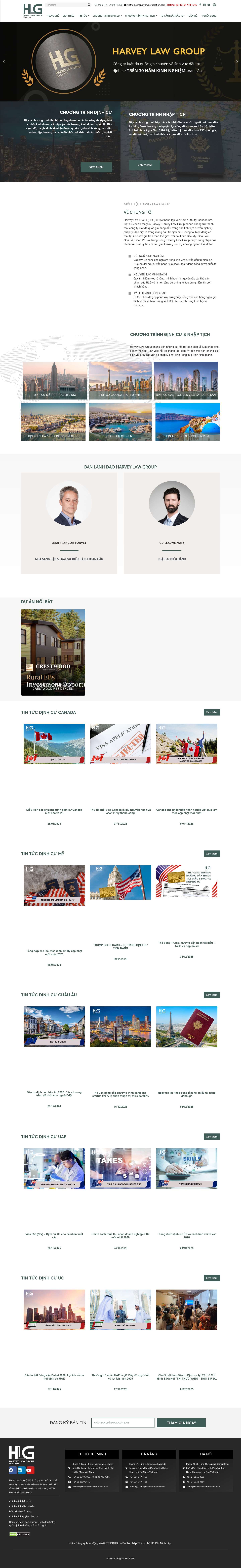 Harvey Law Group Vietnam - Tư vấn đầu tư định cư quốc tế - Full Screenshot