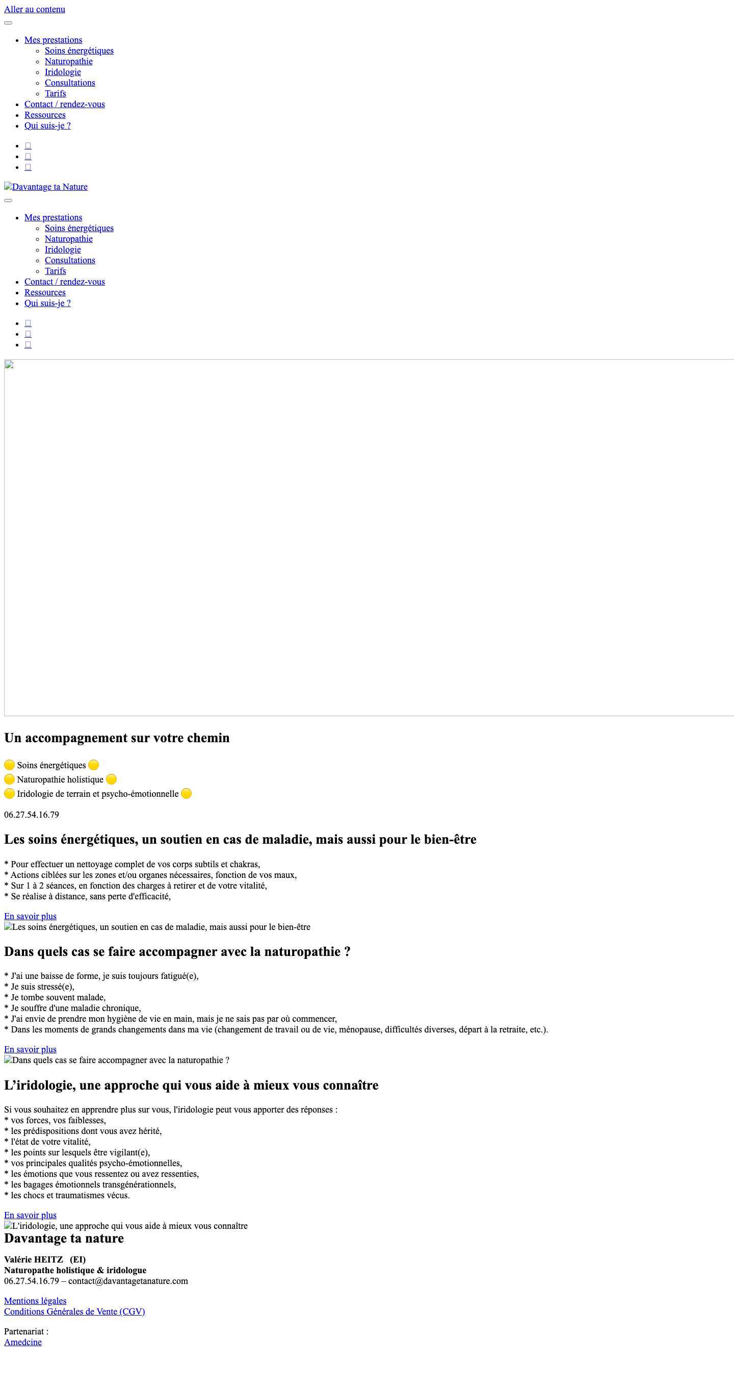 Valérie HEITZ - Naturopathe holistique & iridologue à BRUMATH - Full Screenshot