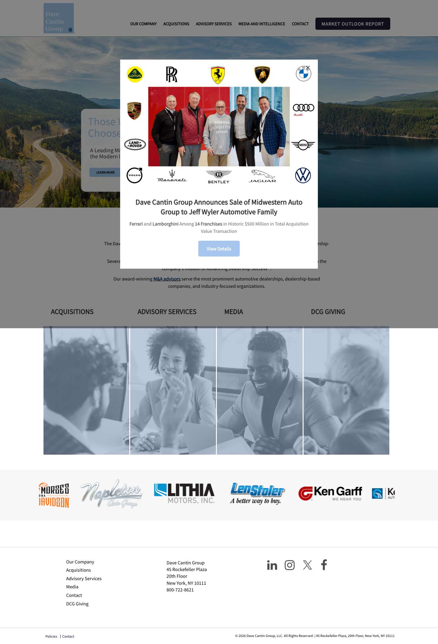 Automotive M&A Advisory Company | Dave Cantin Group - Full Screenshot