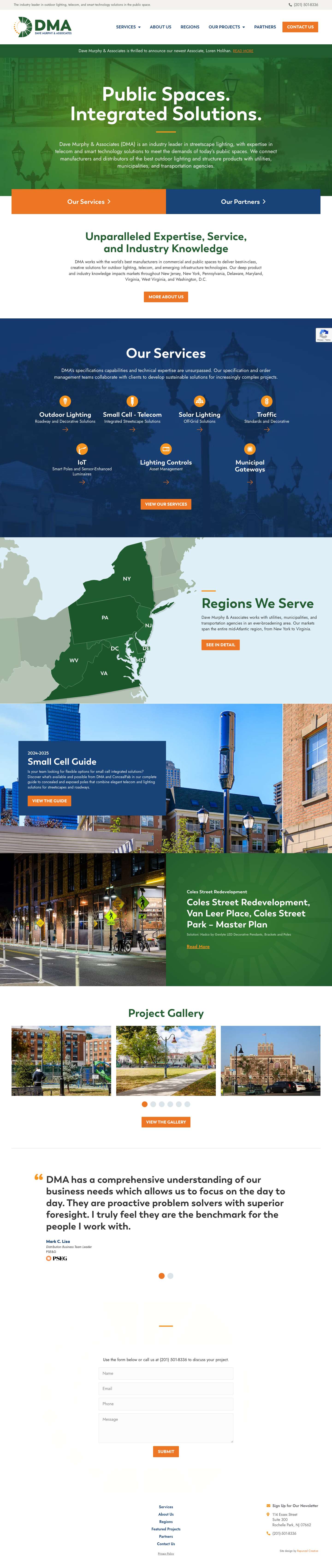 Public Spaces. Integrated Solutions. | Dave Murphy & Associates - Full Screenshot