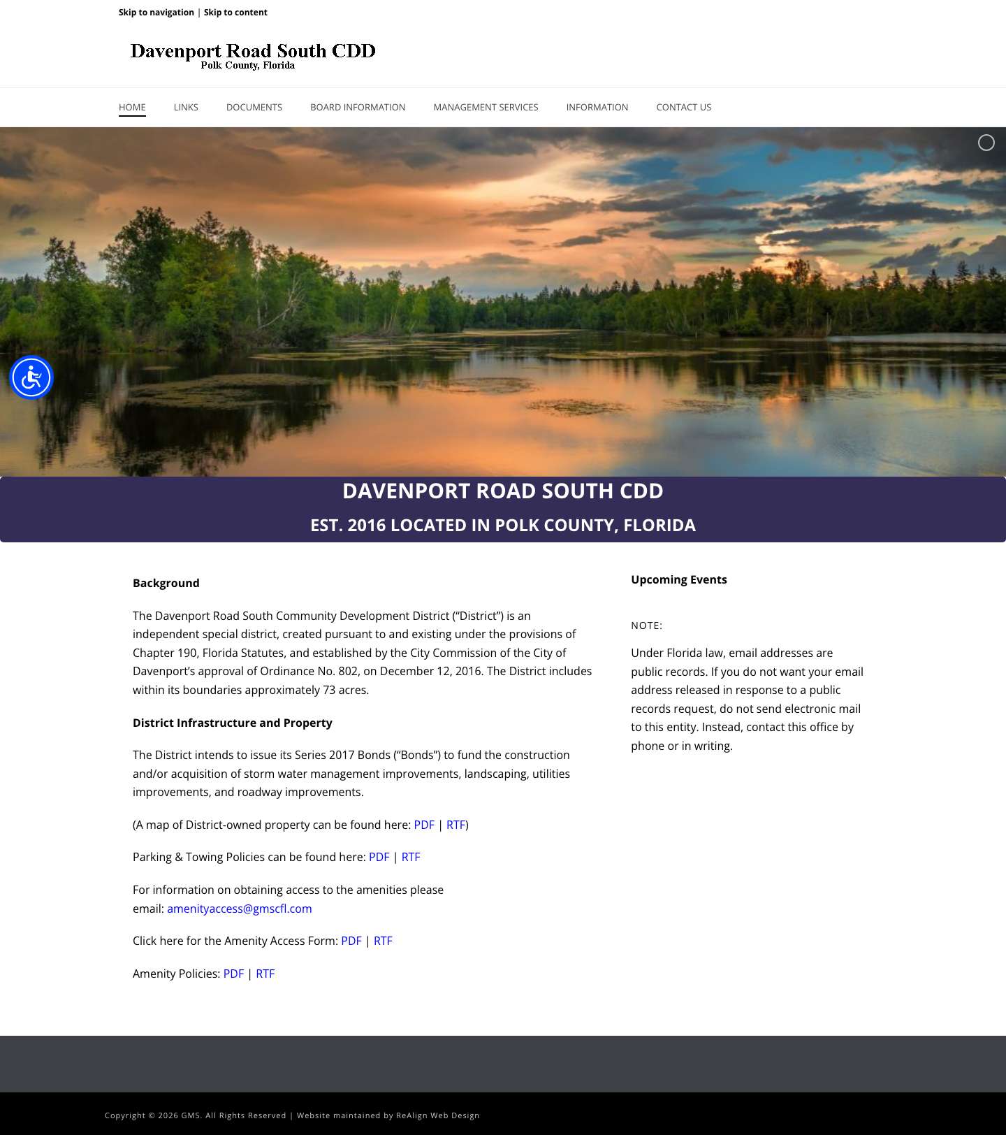 Davenport Road South Community Development District – Davenport Road South CDD Polk County, Florida - Full Screenshot