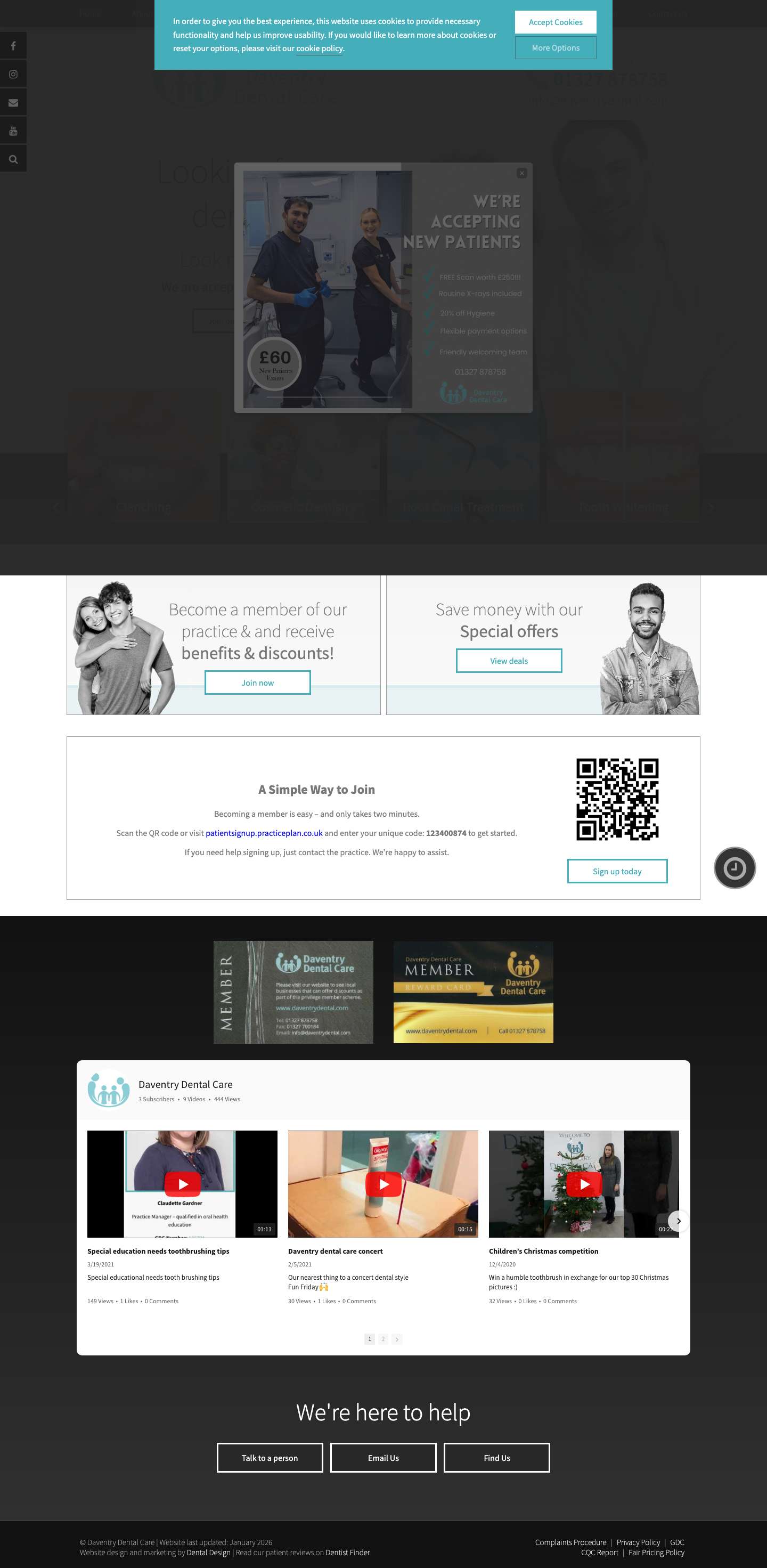 Dentist Daventry | Cosmetic Dentist | Daventry Dental Practice - Full Screenshot