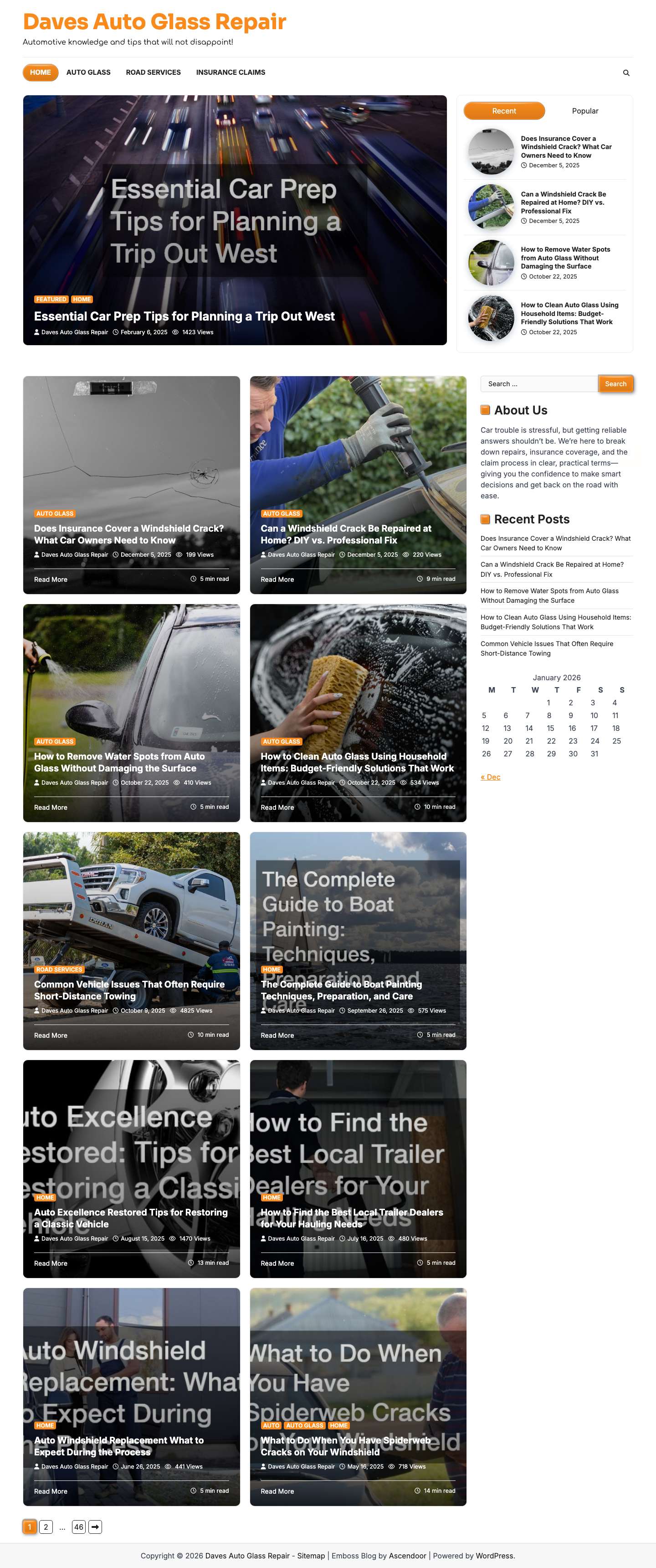 Auto Glass & Insurance: Expert Guidance & Resources - Full Screenshot