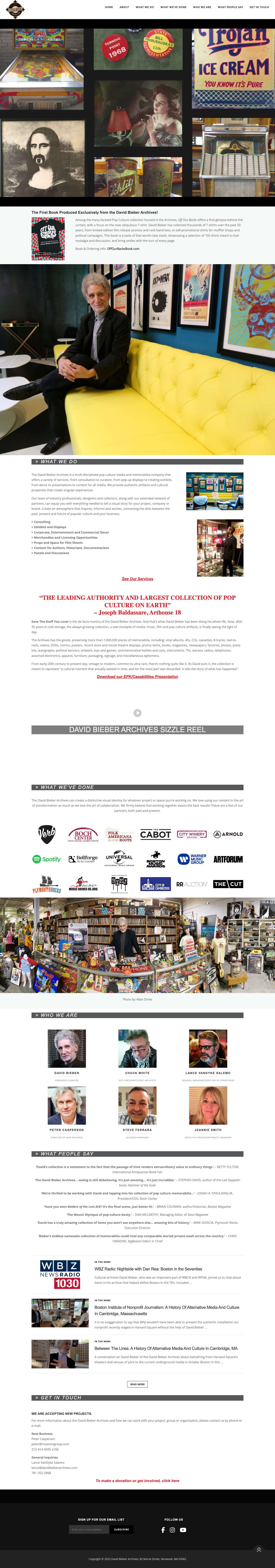 Home - David Bieber Archives - Full Screenshot