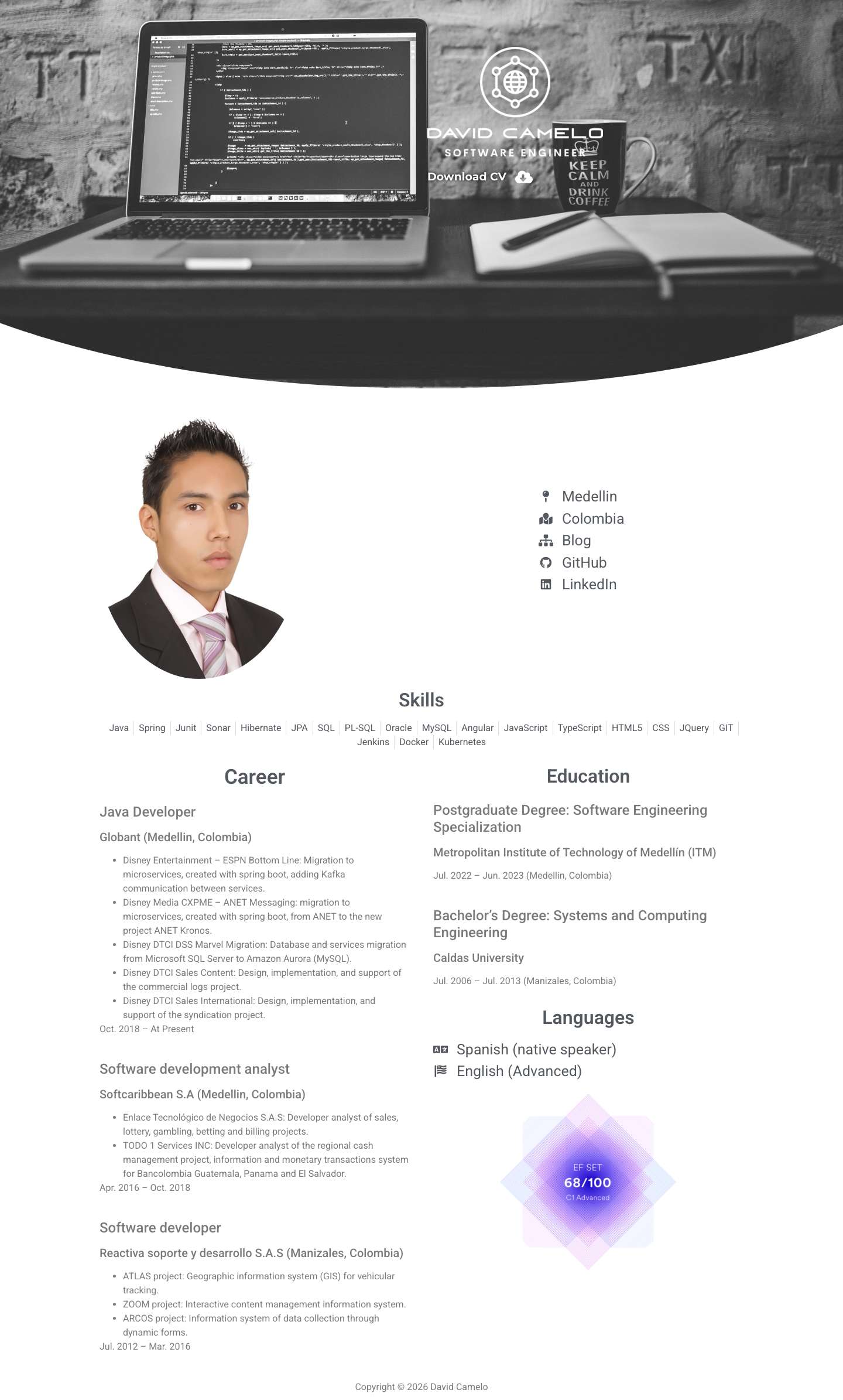 Home - David Camelo - Full Screenshot