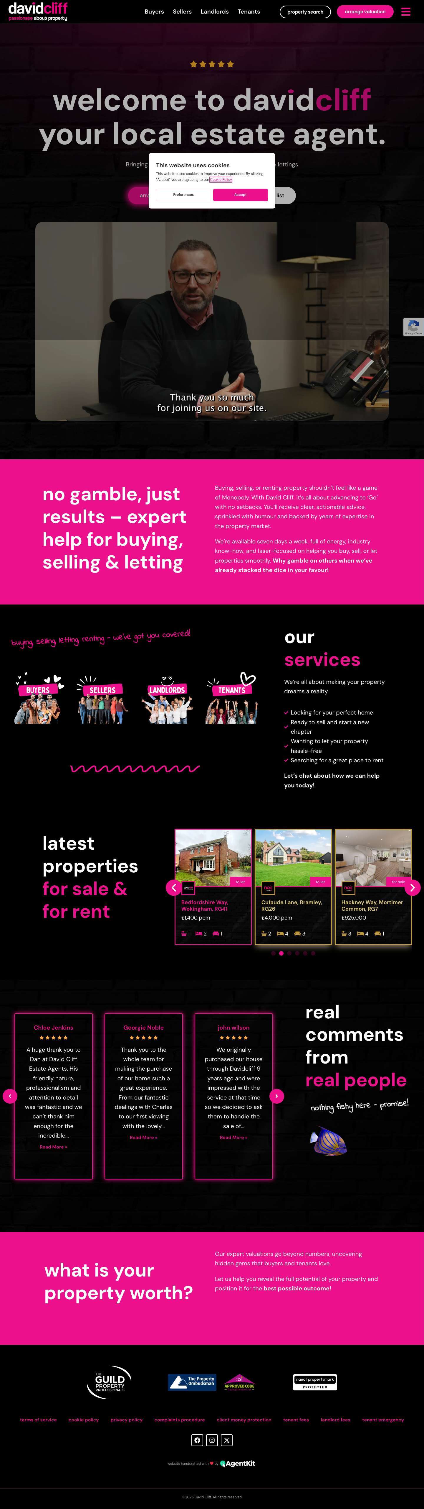Welcome To David Cliff Estate Agents - Full Screenshot