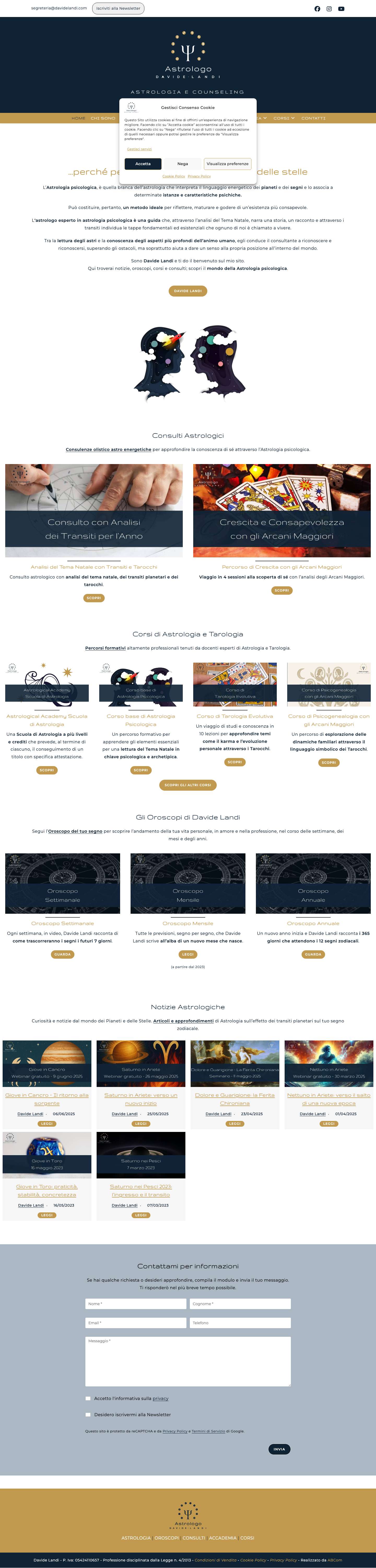 Astrologia Psicologica e Counseling: corsi, consulti, news - Full Screenshot