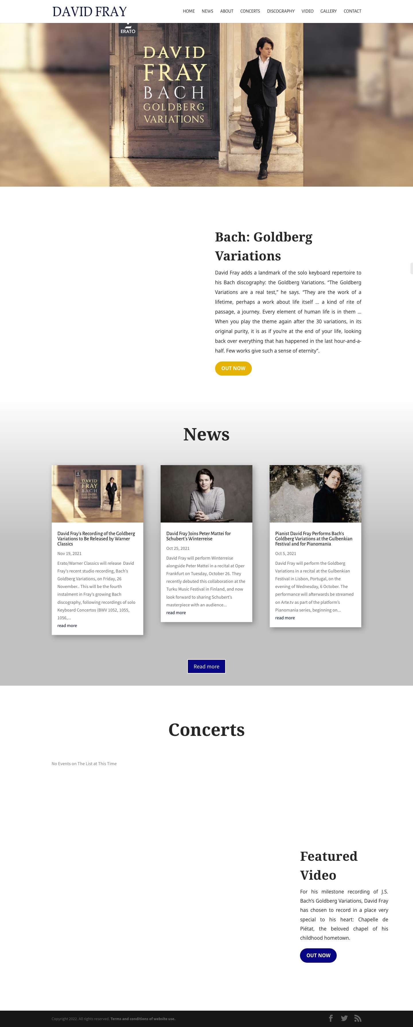 The Official Site of Pianist David Fray - Full Screenshot