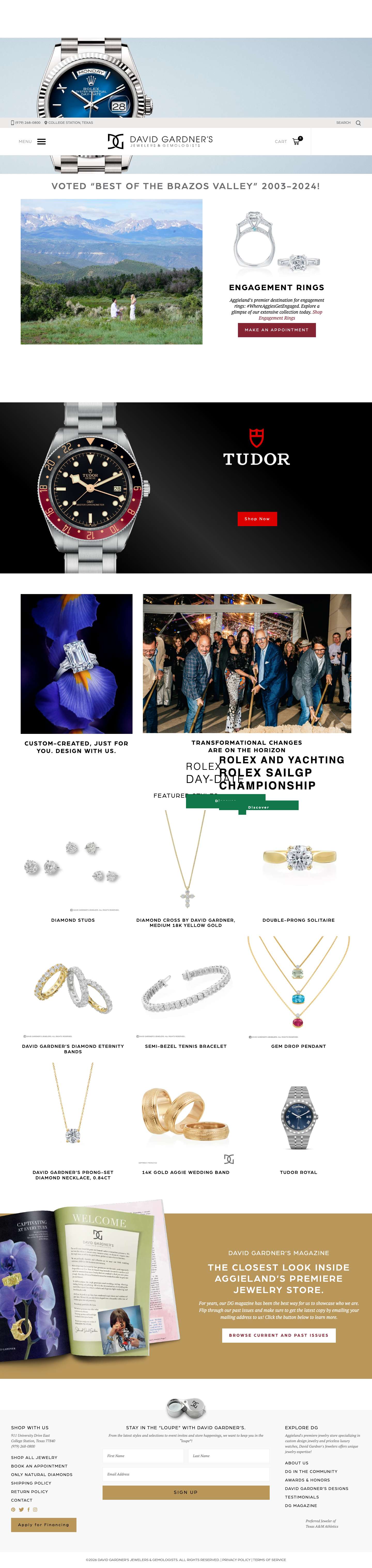 Custom Design Jewelry From David Gardner's Jewelers - Full Screenshot