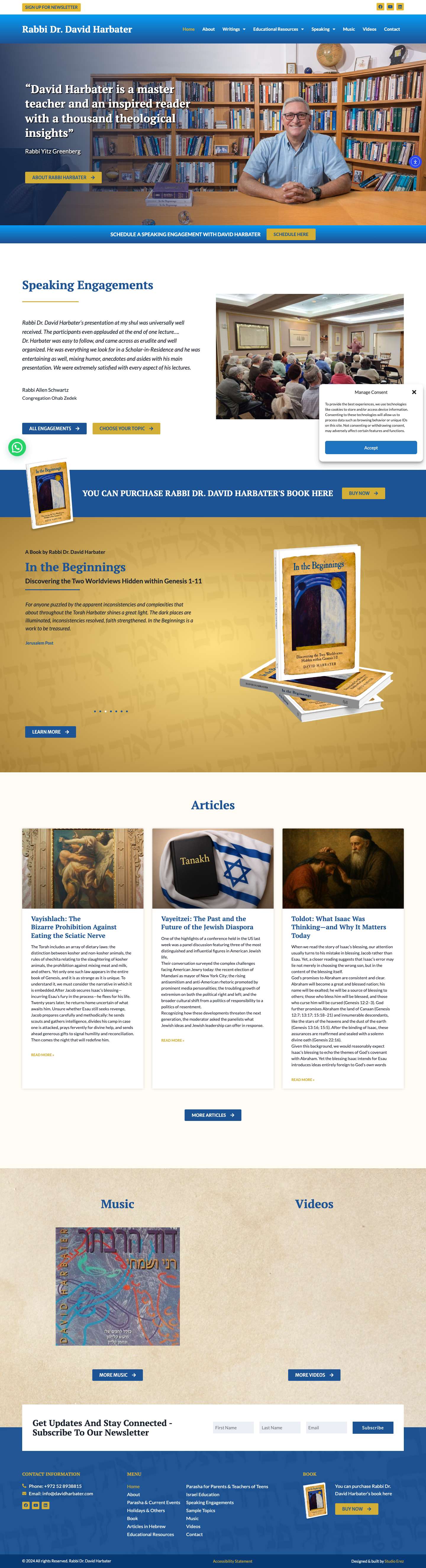 Rabbi Dr. David Harbater | Author, Jewish Educator, Public Speaker,Scroll to topScroll to top - Full Screenshot