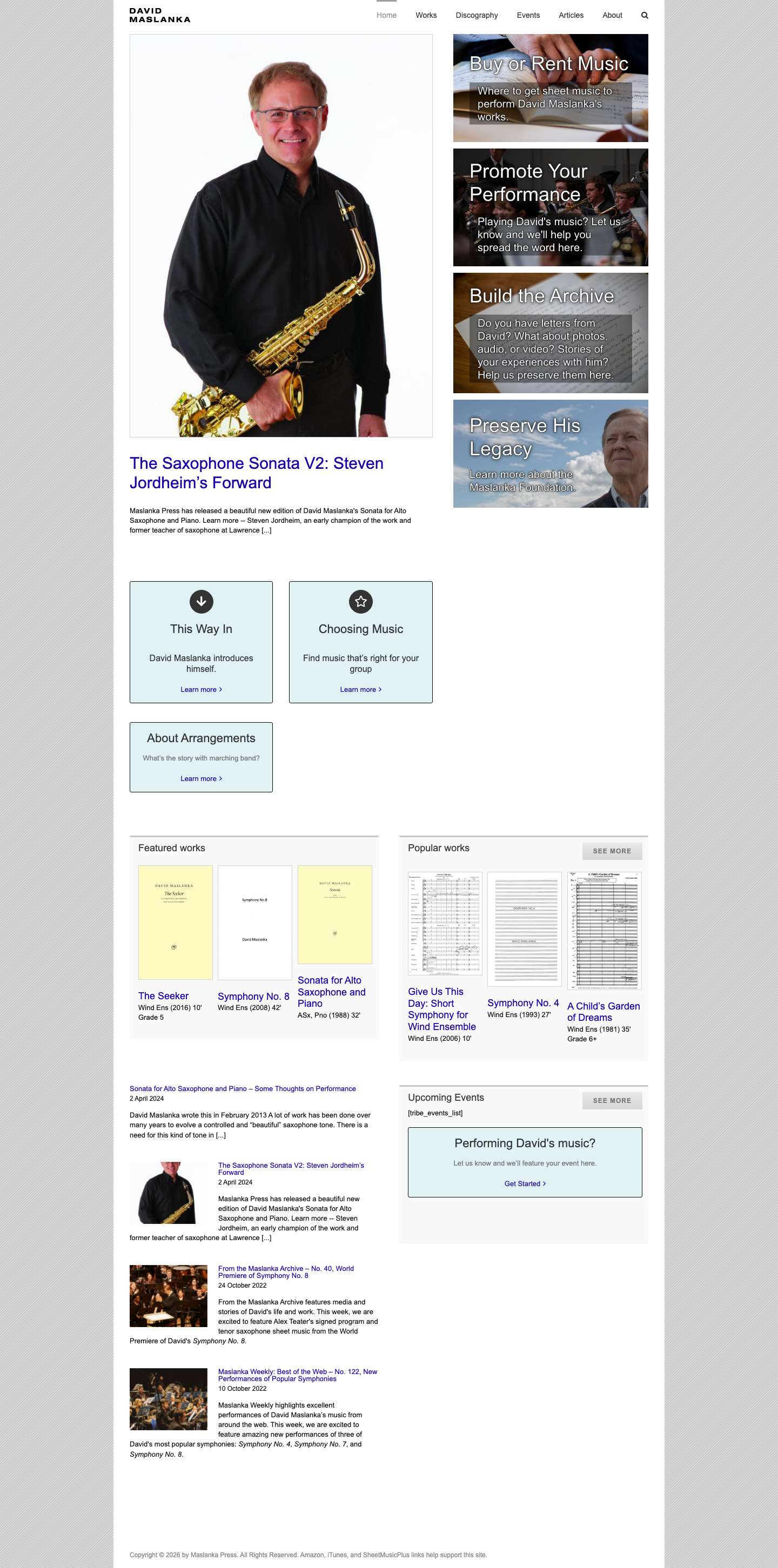 David Maslanka – The music of David Maslanka. - Full Screenshot