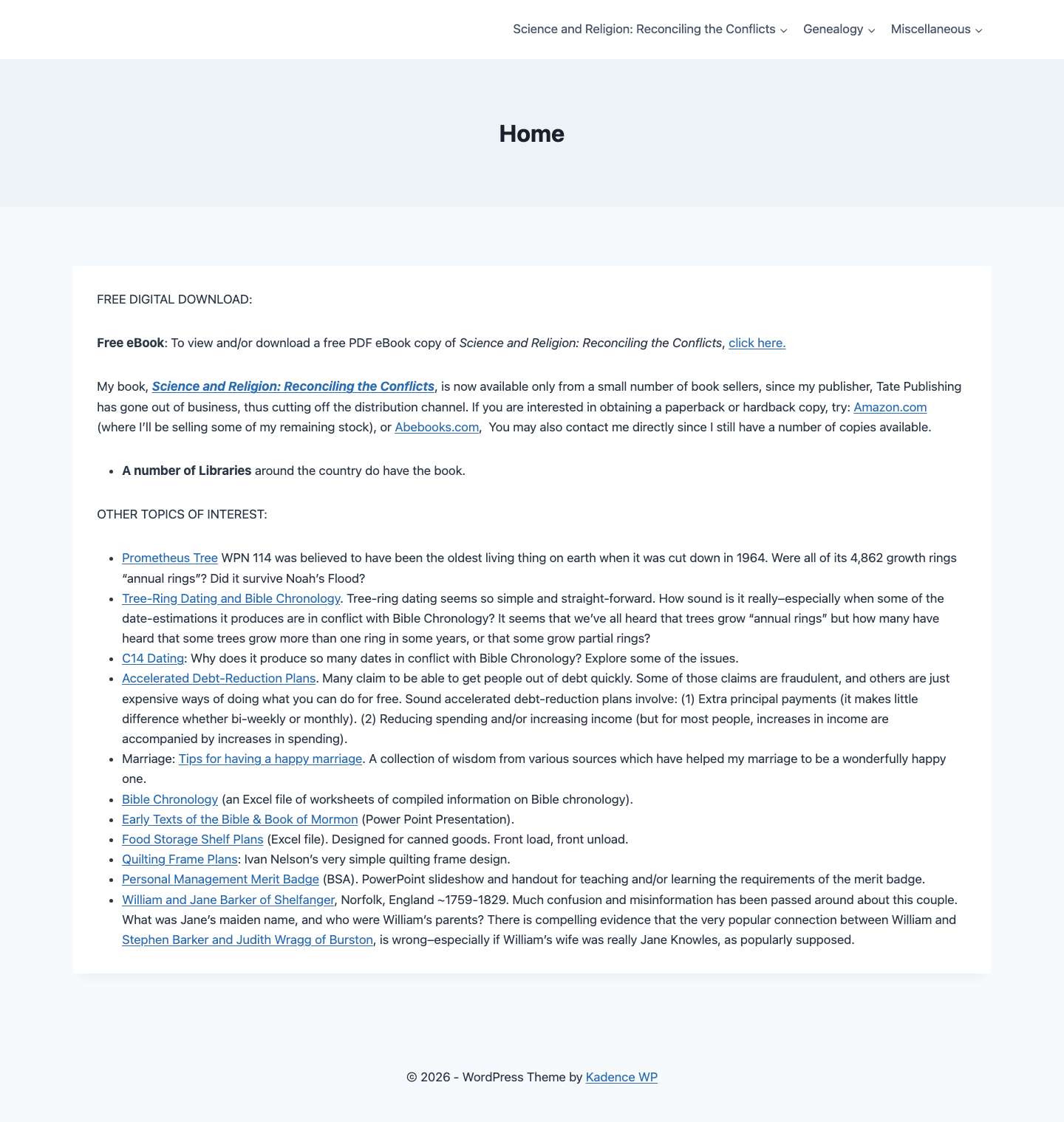 David Mckay Barker\'s Website - Full Screenshot