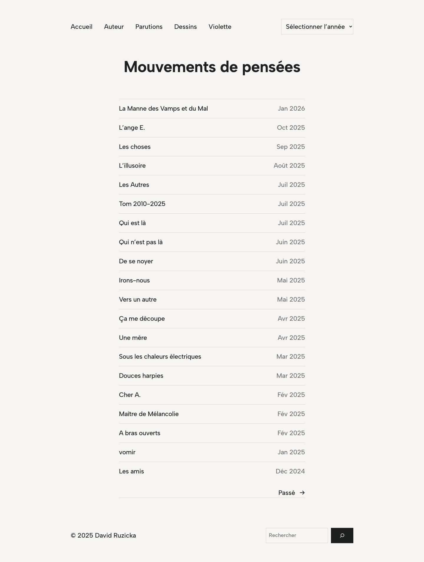 Mouvements de pensées | David Ruzicka – David Ruzicka, à tue-tête - Full Screenshot
