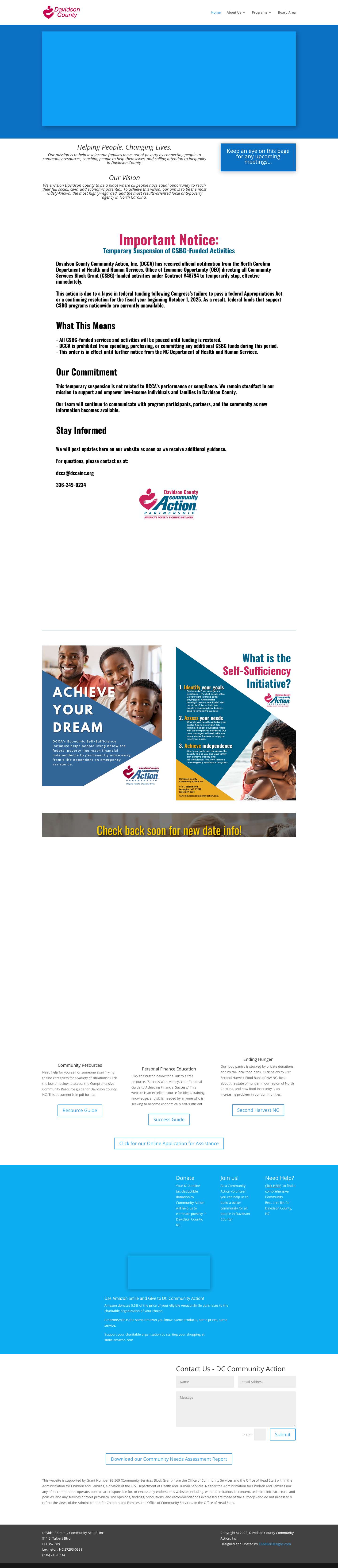 Davidson County Community Action | War on Poverty - Full Screenshot