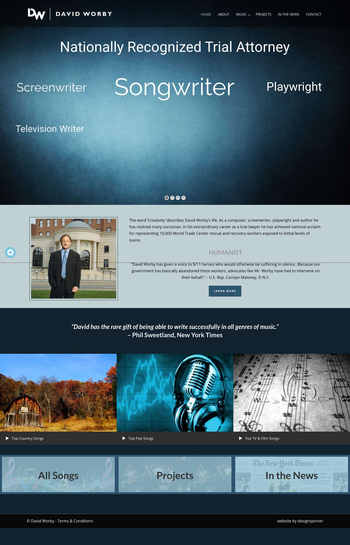 David Worby | Composer, Screenwriter, Trial Attorney, Playwright - Full Screenshot