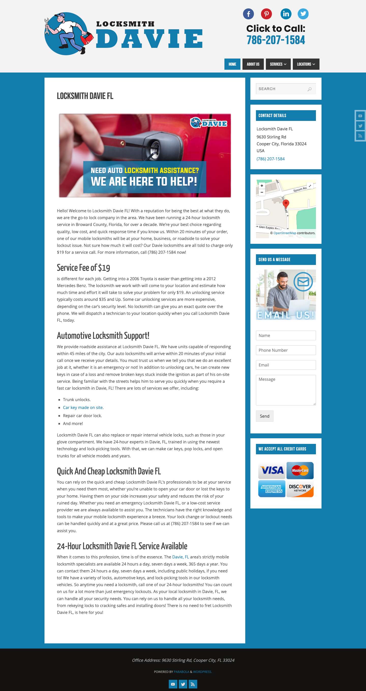 Locksmith Davie FL - (786) 207-1584 - Quality, Low Cost, Quick Response! - Full Screenshot