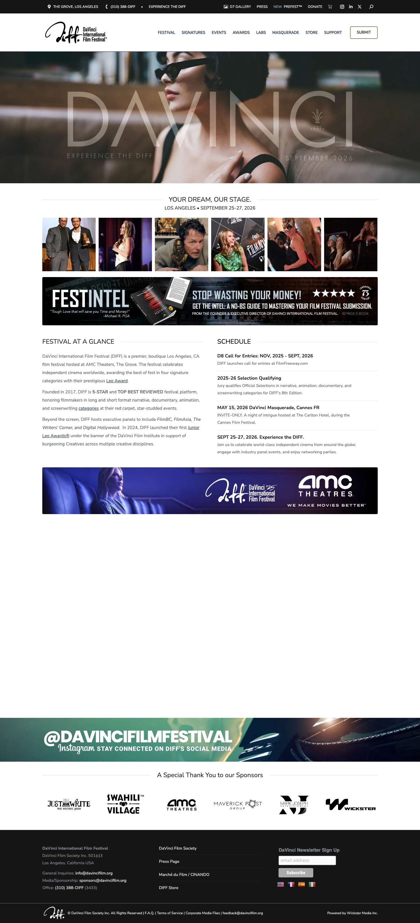 DaVinci International Film Festival | Official Website - Full Screenshot