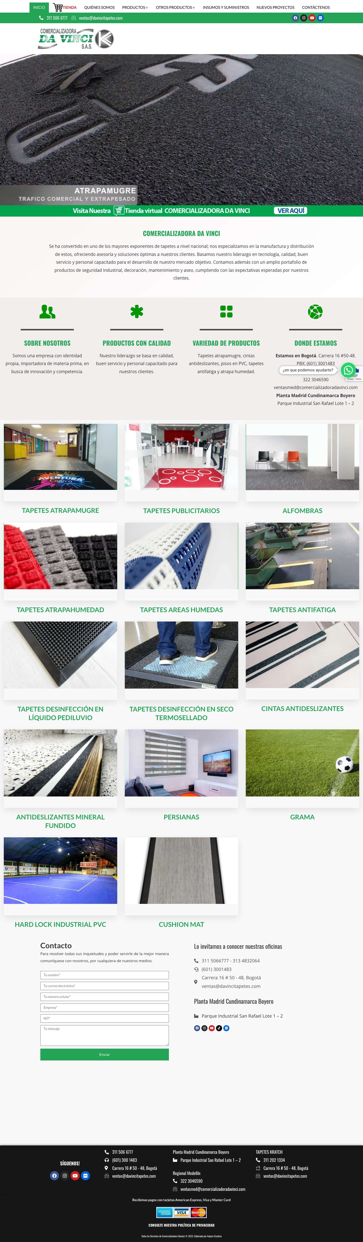 TAPETES ATRAPAMUGRE COMERCIALIZADORA DA VINCIWhatsApp - Full Screenshot