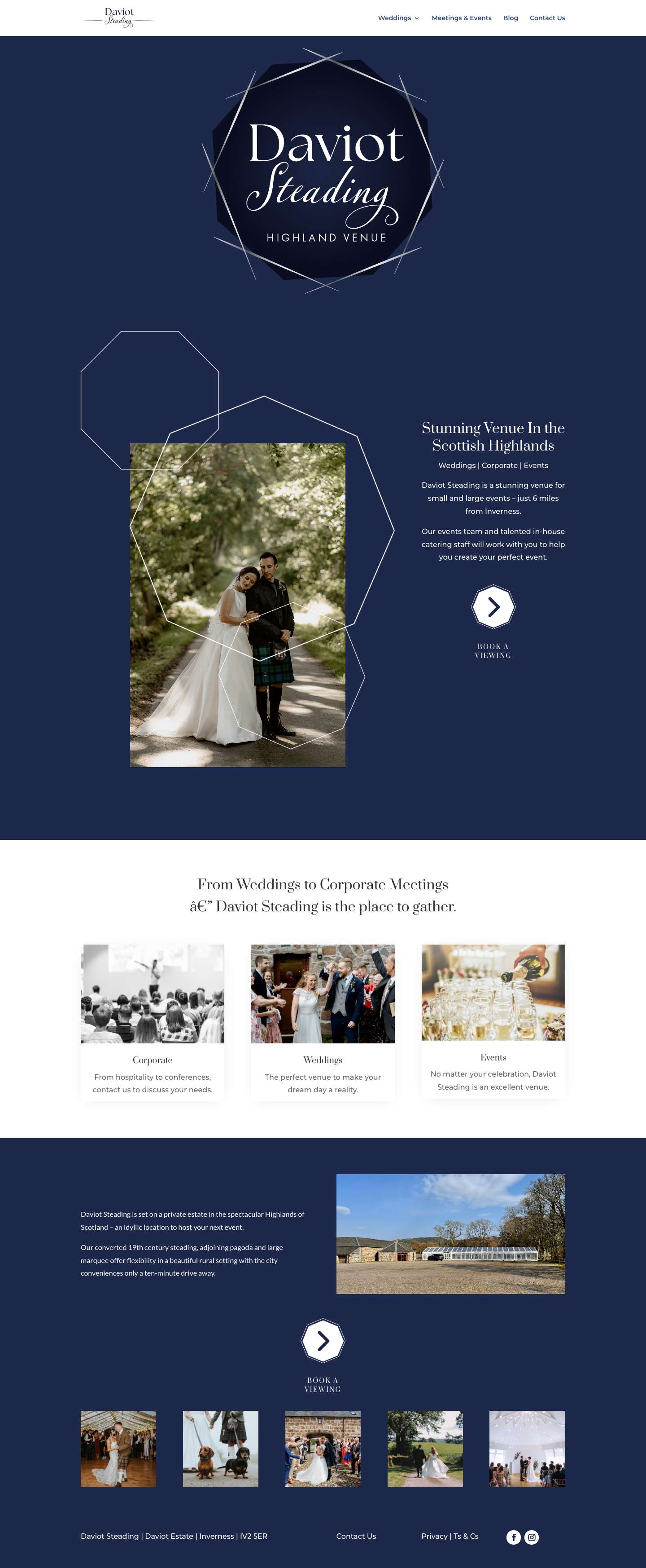 Daviot Steading | Highland Wedding and Events Venue - Full Screenshot