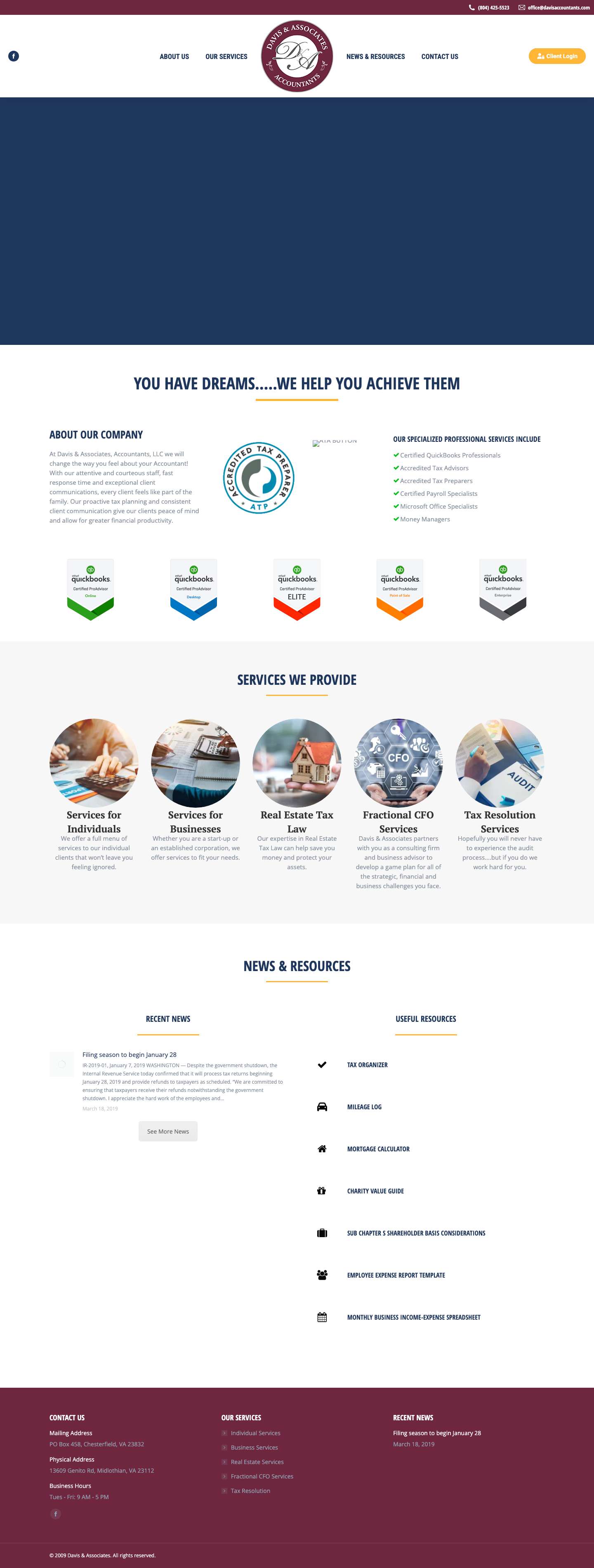 Home Page - Davis Accountants - Full Screenshot