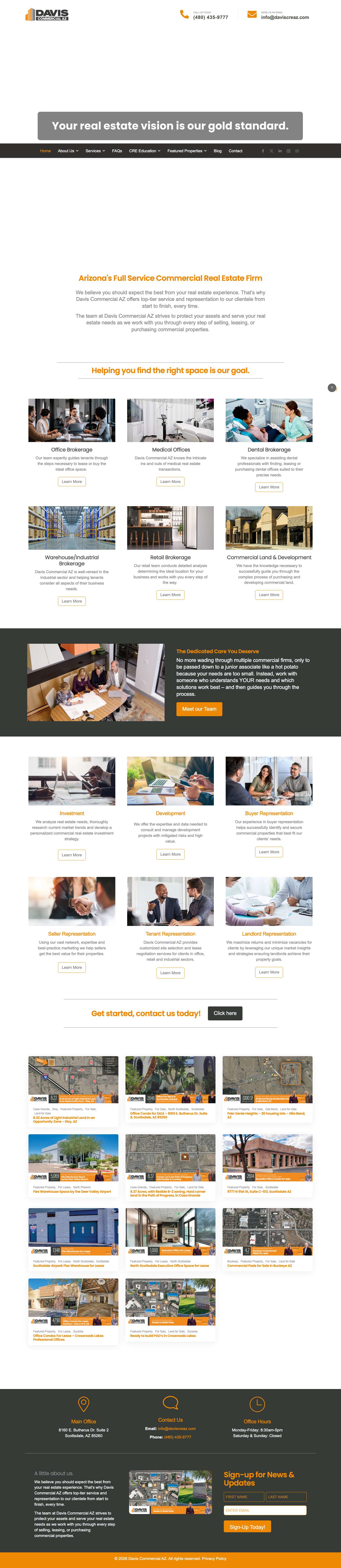 Davis Commercial AZ | Premier Commercial Real Estate Services in Arizona - Full Screenshot