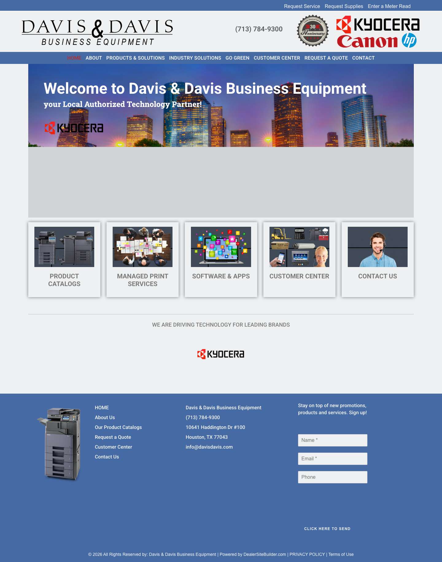 Home - Davis & Davis Business Equipment - Full Screenshot