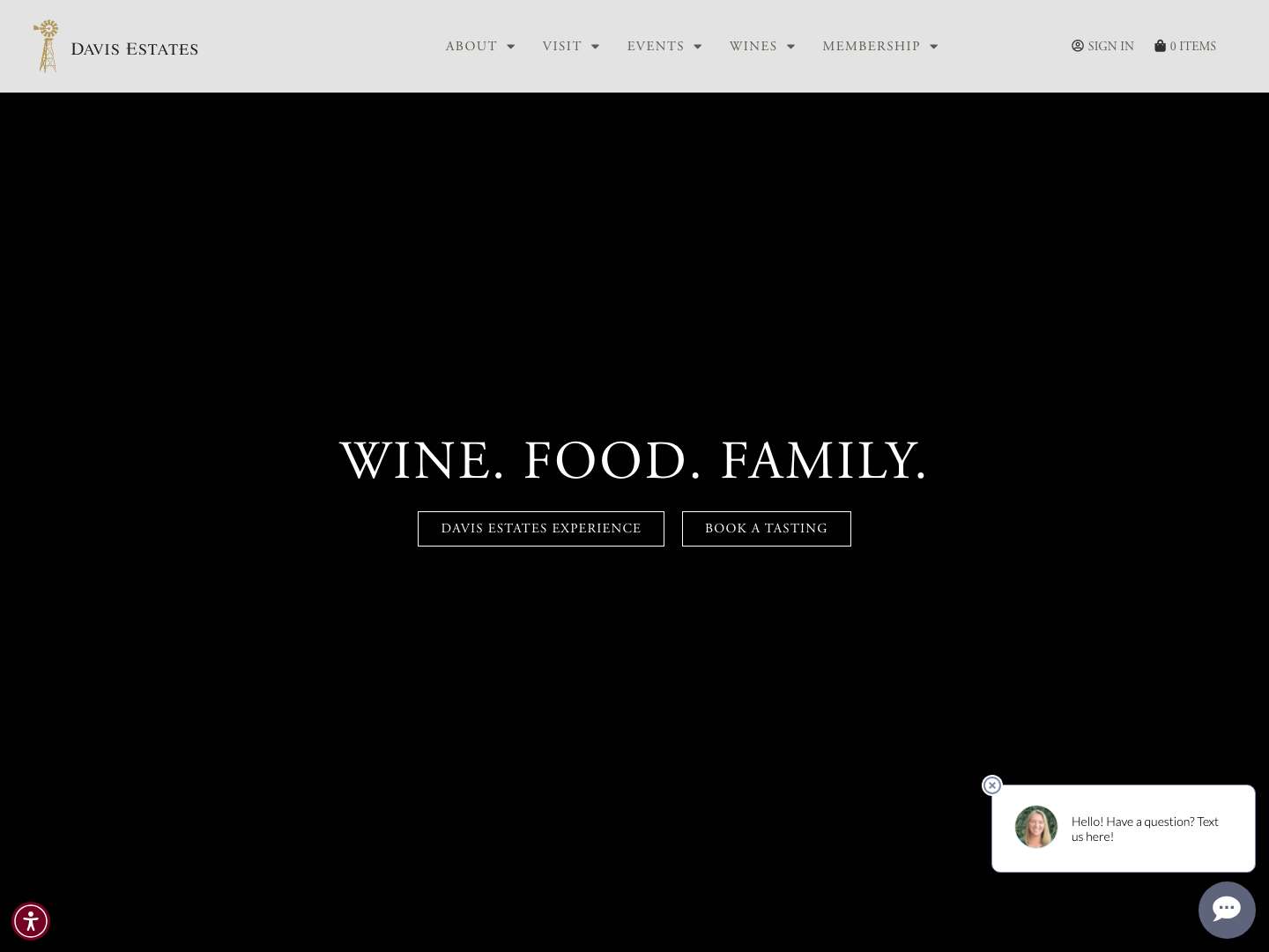 Napa Valley Vineyards & Calistoga Winery | Davis Estates - Full Screenshot